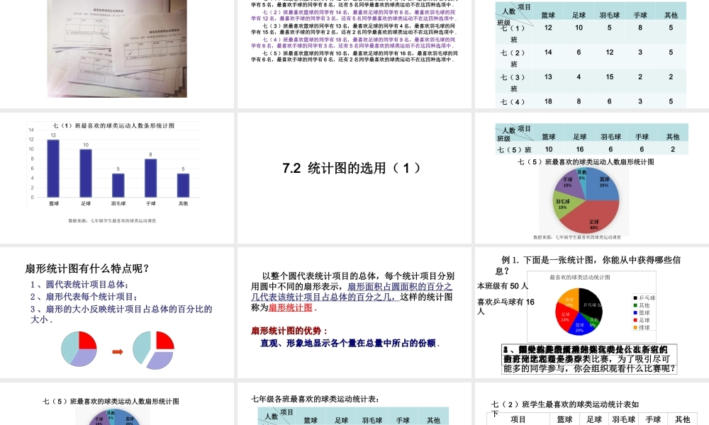 7.2统计表、统计图的选用