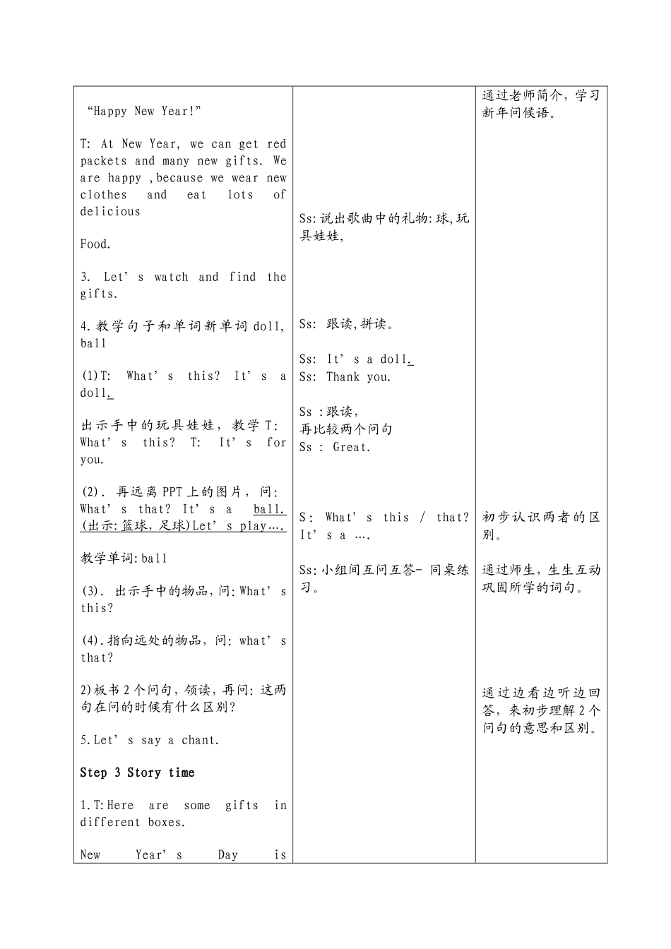 三上Unit8HappyNewYear(表格式教案)_第2页