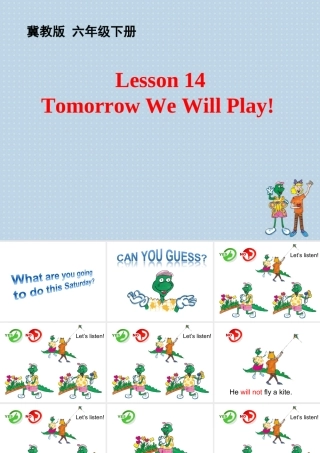 Lesson14TomorrowWeWillPlay