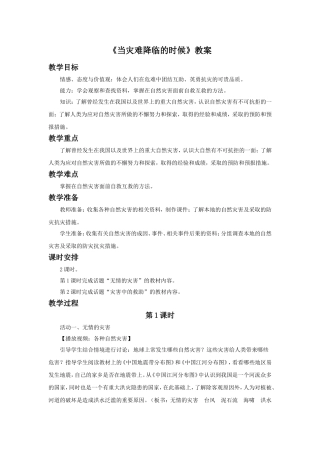 《4-当灾害来临的时候》教案1