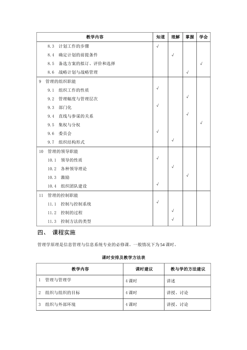 《管理学原理》教学大纲_第3页