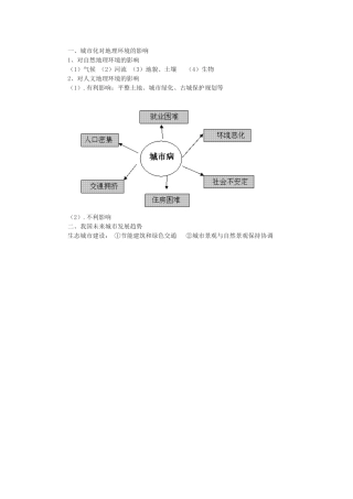 城市化过程对地理环境的影响