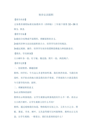 初步认识面积转