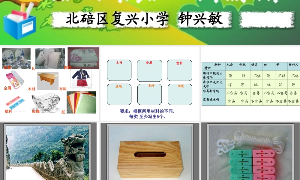 给身边的材料分类