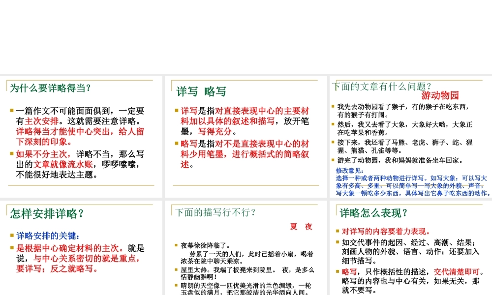 写作《叙事要详略得当》ppt课件1