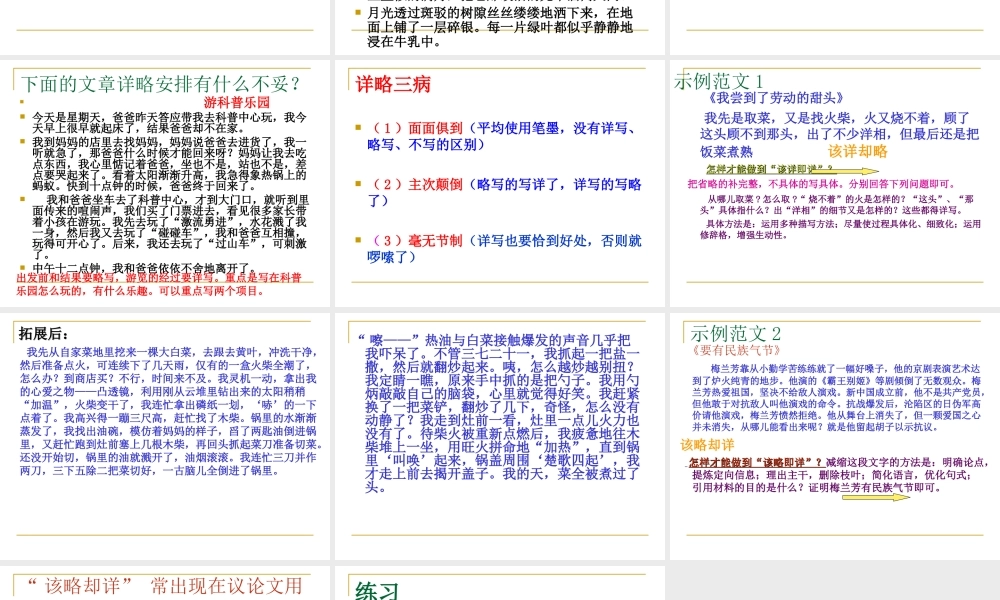 写作《叙事要详略得当》ppt课件1