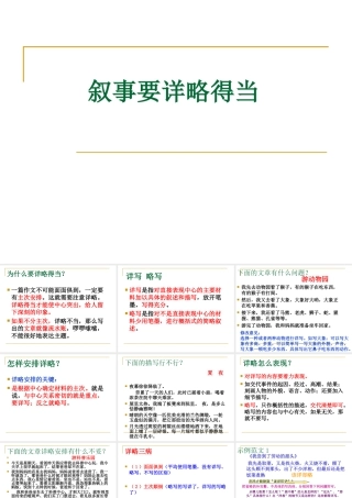 写作《叙事要详略得当》ppt课件1