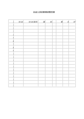 企业培训类表格大全