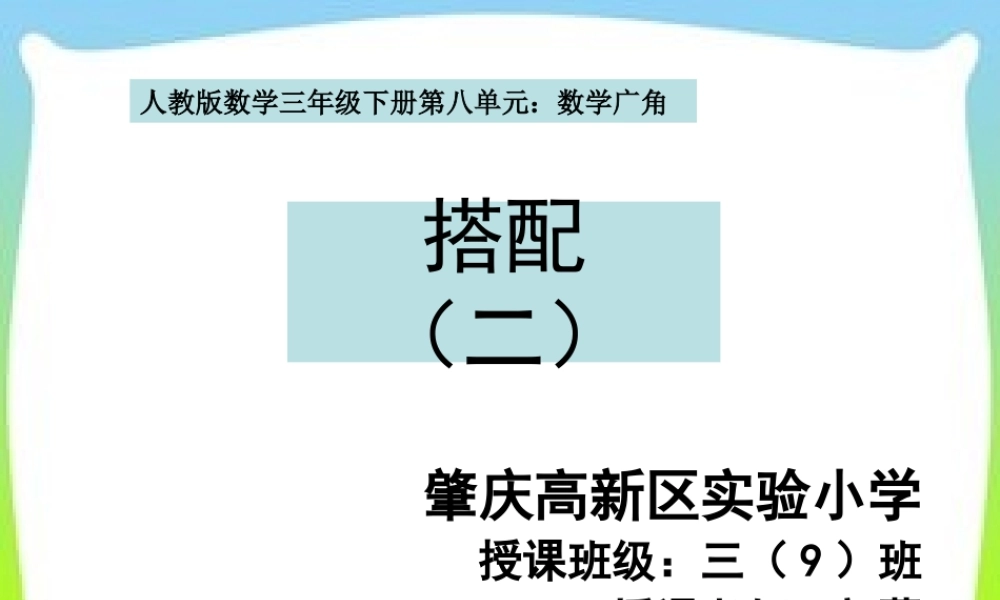 人教2011版小学数学三年级搭配的学问-(4)