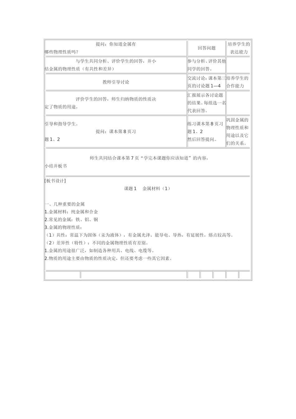8.1金属材料-教案(人教版九年级下)_第2页