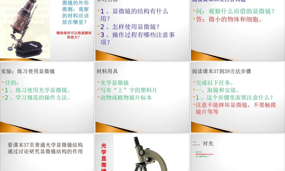 练习使用显微镜公开课原创