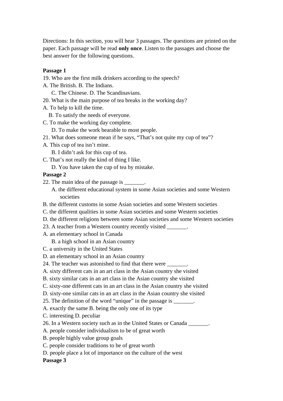 大学英语样卷_第3页