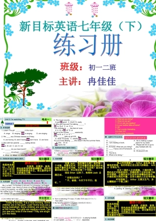 Unit5-I'm-watching-TV(练习册课件)