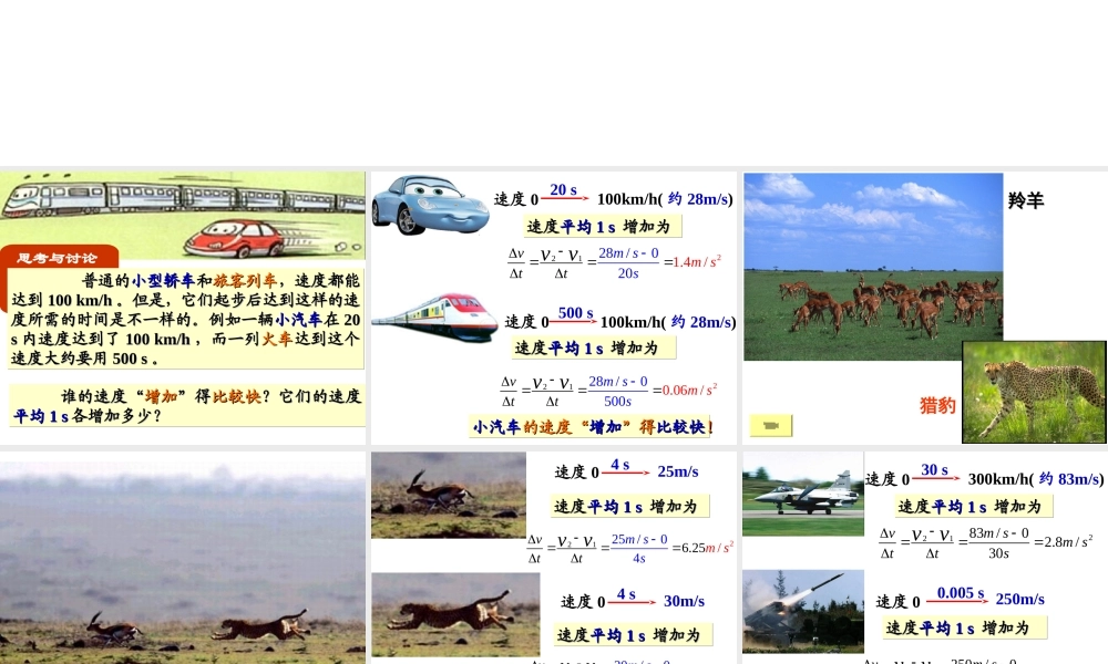 速度变化快慢的描述-加速度