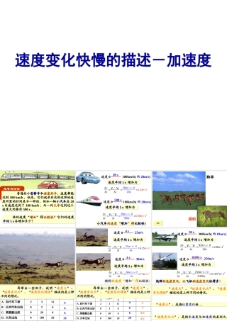 速度变化快慢的描述-加速度