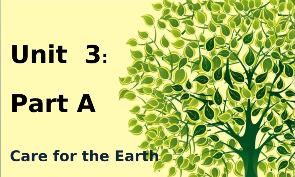 Unit-3-Care-for--the-Earth-Part-A-课件1