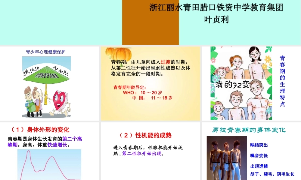 一青春期的心理与保健