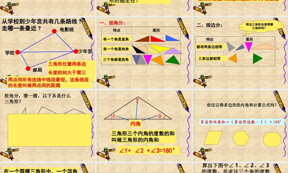 小学数学2011版本小学四年级三角形的整理和复习