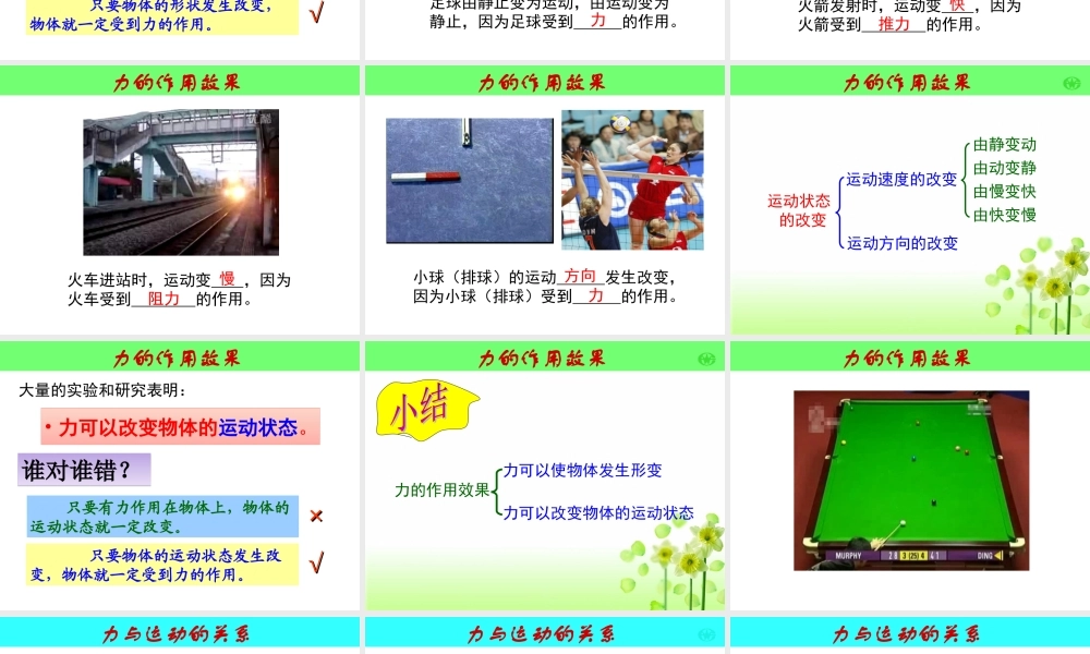 力与运动的关系