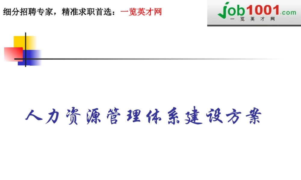 人力资源管理体系建设方案