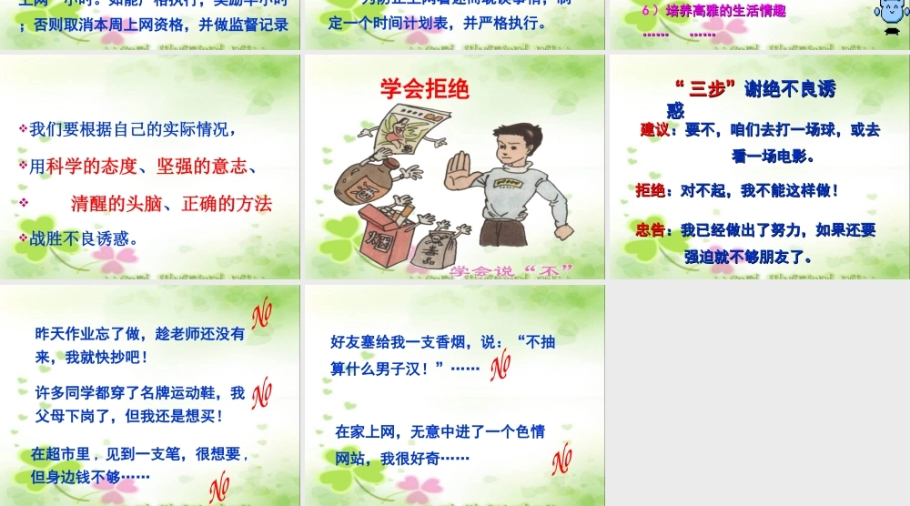 对不良诱惑说不