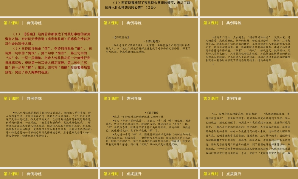 湖南省高考语文二轮复习 第3课时 对照式鉴赏1精品课件