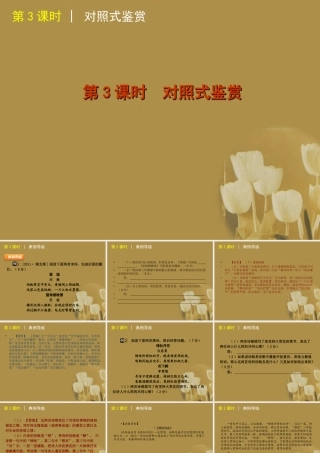 湖南省高考语文二轮复习 第3课时 对照式鉴赏1精品课件