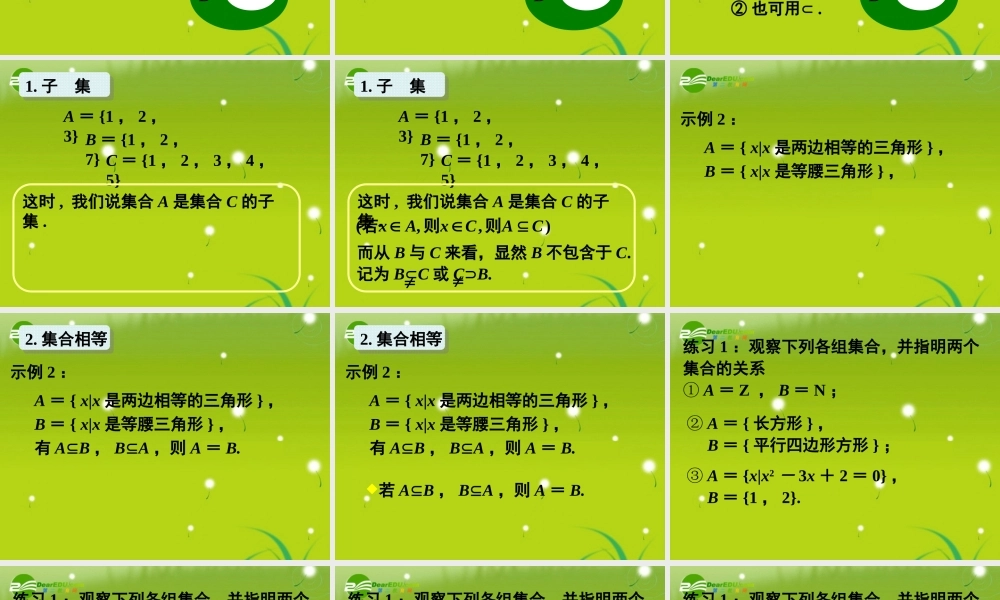 高中数学 1.1.2集合间的基本关系课件 新人教A版必修1