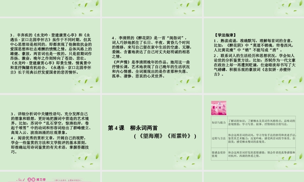 高中语文 留风遗韵同步导学课件4 新人教版必修4 新课标 课件