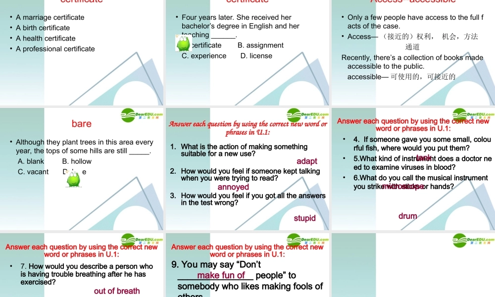 高中英语 16(Unit 1 Word Study)课件 新人教版选修7 课件