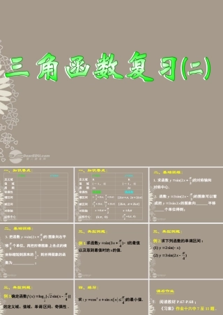 高一数学 第一章三角函数复习课件(二) 课件