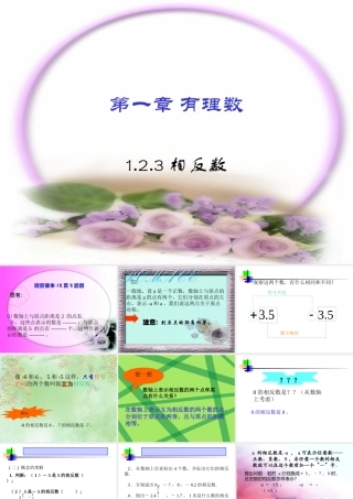 相反数1 七年级数学上学期第一章有理数课件 人教版