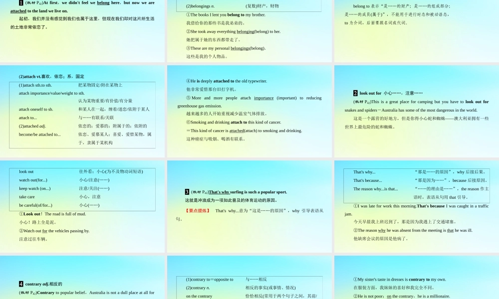 高中英语 Unit 12 Culture Shock Section Ⅵ Language PointsⅢLesson 4，Communication Workshop，Culture Corner Bulletin Board课件 北师大版必修4 课件