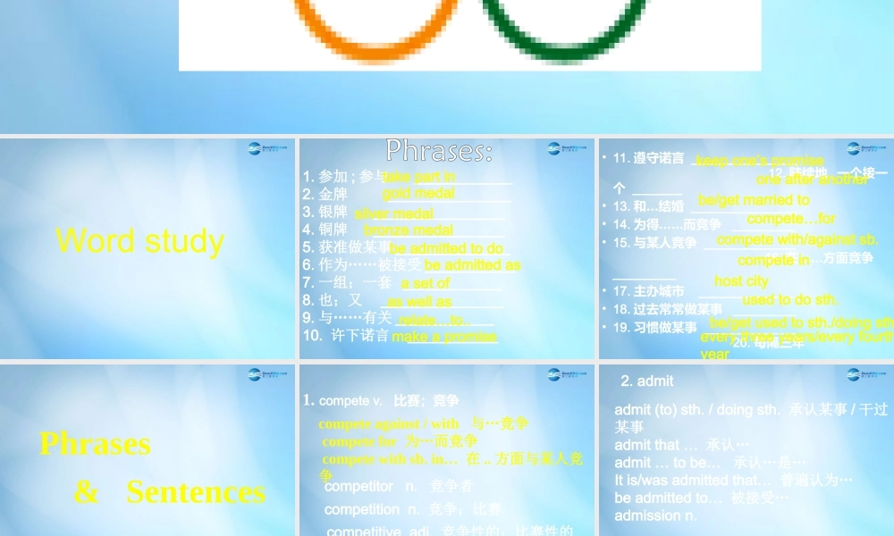 高中英语 Unit 2 word study课件 新人教版必修2 课件