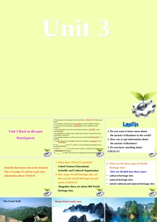 高一英语(Unit 3 Back to the past Word power)课件 牛津版 课件