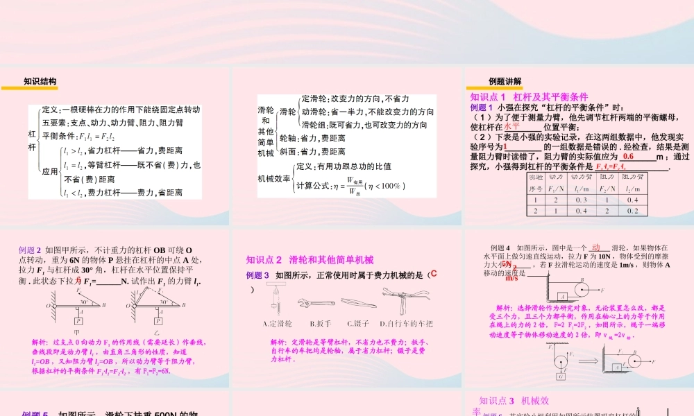 春八年级物理下册 第十一章 功和机械复习训练课件 (新版)教科版 课件