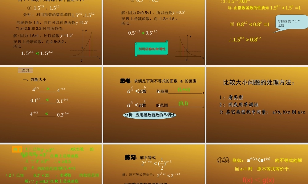 高中数学 222(指数函数)课件3 苏教版必修1 课件