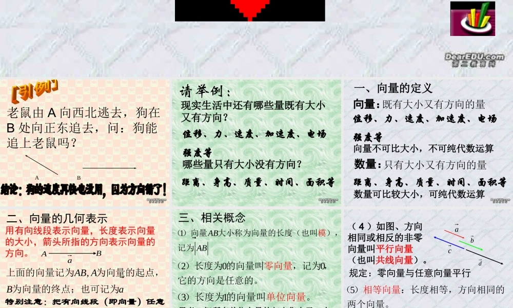 高一数学平面向量 人教版 课件