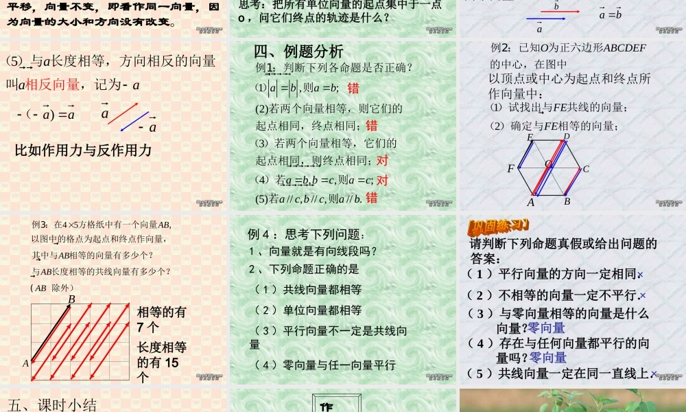 高一数学平面向量 人教版 课件