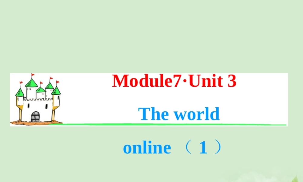 高考英语一轮复习 Module7 Unit 3 The world online(1)课件 牛津译林版(湖南专用) 课件