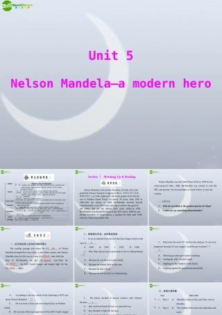 高中英语 Unit 5  Section I Warming Up & Reading配套课件 北师大版必修1 课件