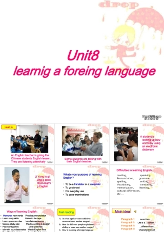 高三英语Unit8 Learnig a foreing language 新课标 人教版 课件