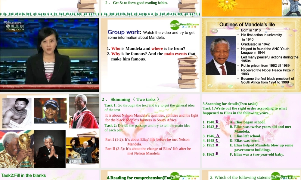 高中英语 Unit5Nelson Mandela Reading课件 新人教版必修1 课件