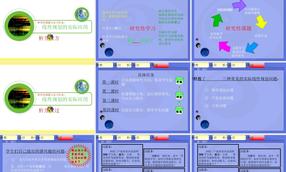 青年数学教师优秀课观摩课课件 线性规划的实际应用 课件