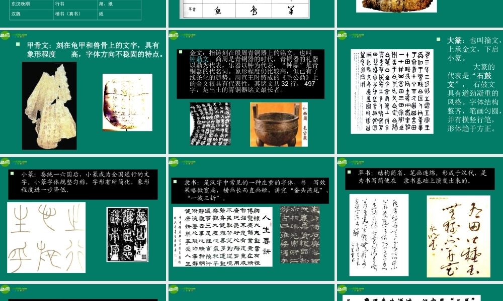 高中语文(优美的汉字)课件 新人教版必修1 课件