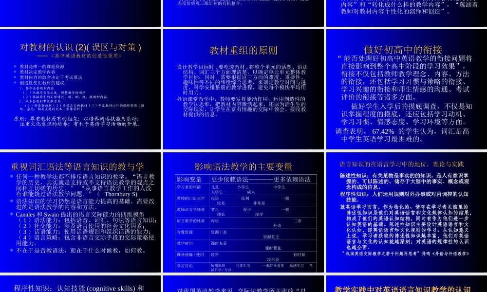 高中英语 教学的问题与对策课件