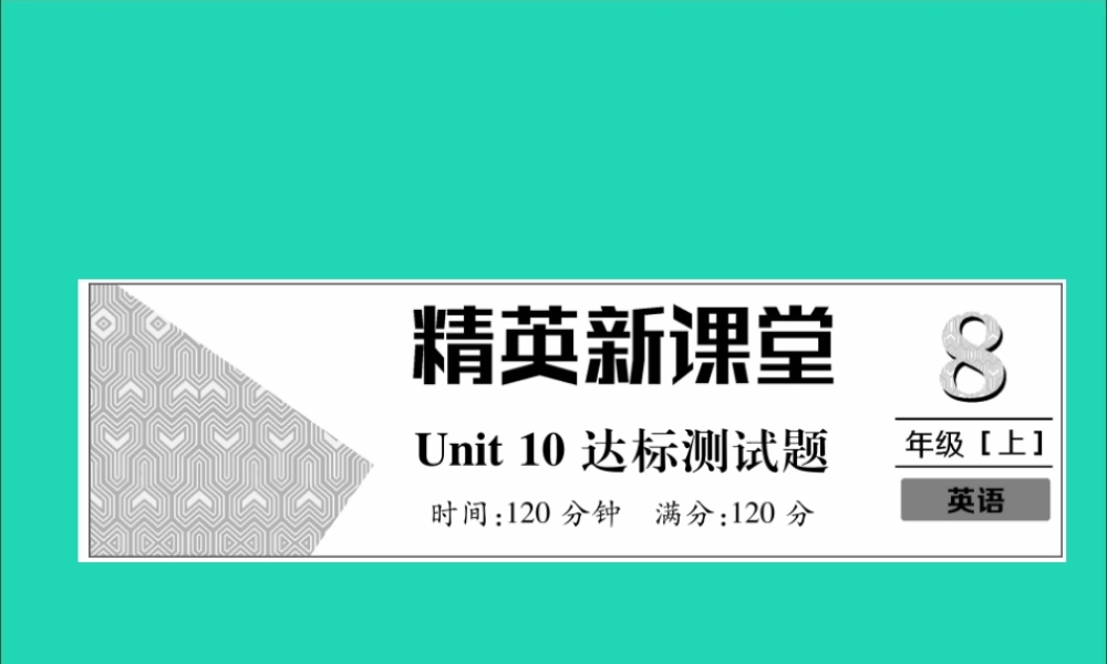 秋八年级英语上册 Unit 10 If you gou to the party，you ll have a great time达标测试卷作业课件 (新版)人教新目标版 课件
