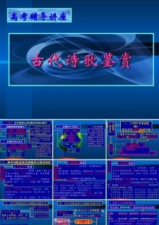 高考辅导讲座 诗歌鉴赏 新课标 人教版 试题