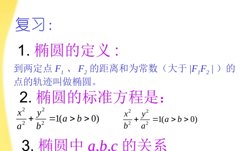 高中数学 222椭圆的几何性质课件 苏教版选修1 课件