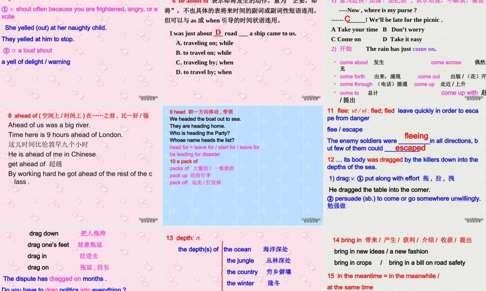 高二英语Unit3 language points 人教版 课件